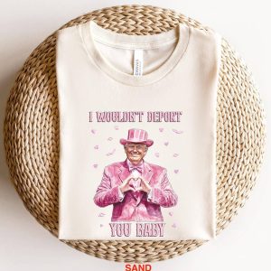 I Wouldn’t Deport You Baby Pink Suit Heart Hands Graphic Tee