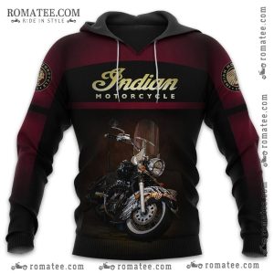 Indian Motorcycle Graphic Hoodie with Vintage Bike Artwork, Retro Design, Biker Apparel