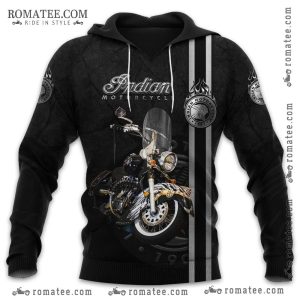 Indian Motorcycle Hoodie with Classic Bike Graphic and Vintage Logo Design