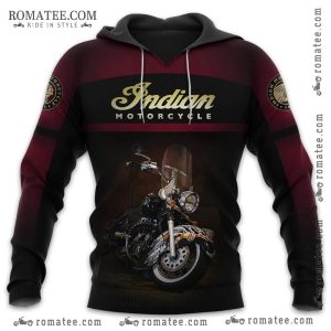Indian Motorcycle Vintage Hoodie with Classic Bike Artwork and Bold Branding