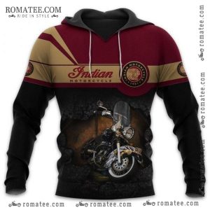 Indian Motorcycle Vintage Hoodie with Classic Bike Graphic Design