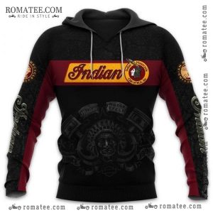 Indian Motorcycle Vintage Logo Hoodie with Classic Biker Art and Tribal Design