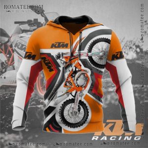 KTM Dirt Bike Racing Hoodie – Orange White Black Red – Motocross Graphic Design