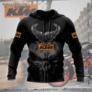 KTM Eagle Skull Hoodie with Bold Graphic Design for Motorcycle Enthusiasts