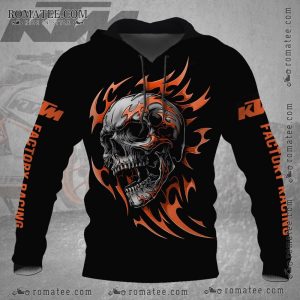 KTM Factory Racing Skull Flames Hoodie for Bikers