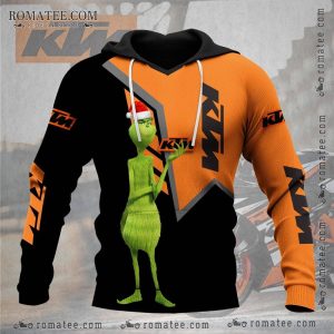 KTM Grinch Christmas Hoodie – Festive Santa Hat Design for Motorcycle Enthusiasts