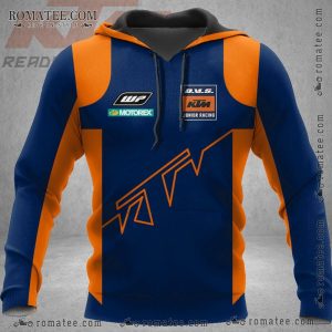 KTM Junior Racing Hoodie with Bold WP Logo and Vibrant Orange Motocross Print