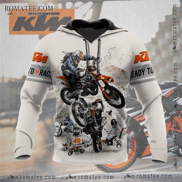 KTM Motocross Hoodie – Extreme Dirt Bike Stunt Rider Graphic, Ready to Race Design