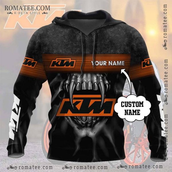 KTM Motorcycle Hoodie with Black and Orange Design, Romatee.com Branding