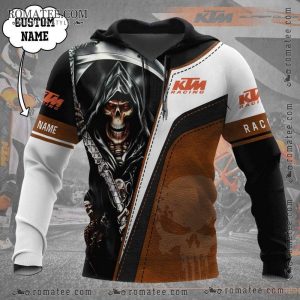 KTM Racing Customizable Warrior Armor Hoodie with Skull and Motorsport Theme