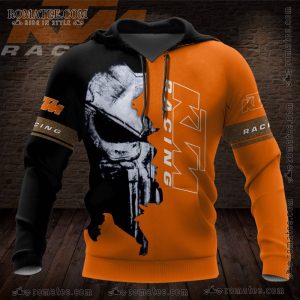 KTM Racing Graphic Hoodie with Bold Motorbike Art and Dynamic Color Contrast