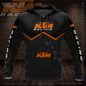 KTM Racing Inspired Graphic Hoodie with Bold Black and Orange Design