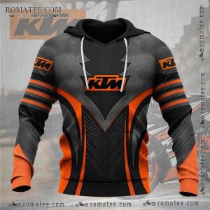 KTM Racing Inspired Hoodie with Dynamic Orange and Black Graphic Design