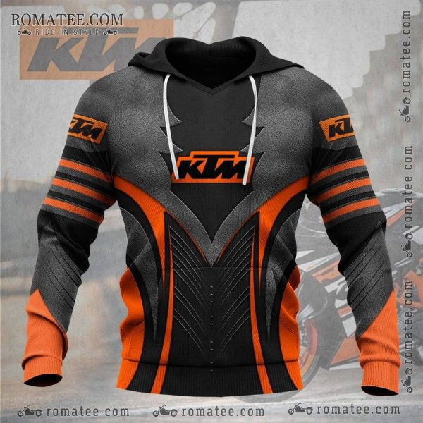 KTM Racing Inspired Hoodie with Dynamic Orange and Black Graphic Design