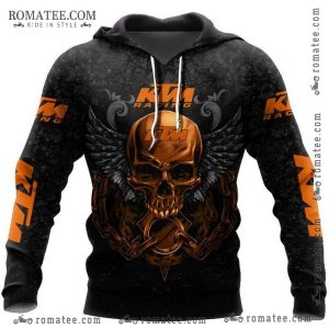 KTM Racing Skull Wings Hoodie – Edgy Biker Design