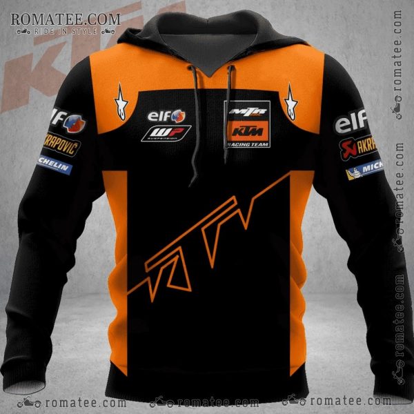 KTM Racing Team Hoodie with ELF, WP Suspension, Akrapovic, Michelin Logos