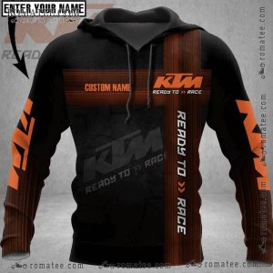 KTM Ready to Race Custom Hoodie with Dynamic Graphic Design and Bold Colors