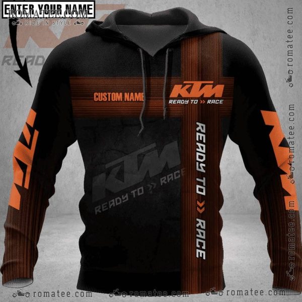 KTM Ready to Race Custom Hoodie with Dynamic Graphic Design and Bold Colors