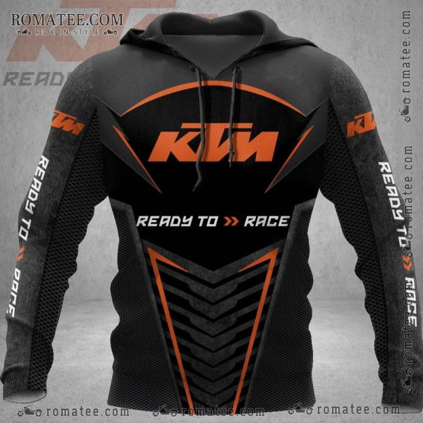 KTM Ready to Race Graphic Hoodie with Bold Racing Design and Dynamic Color Contrast