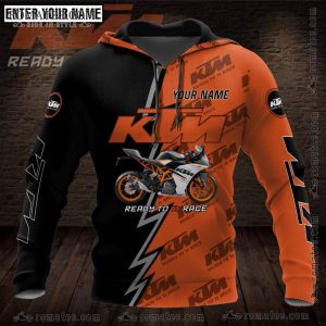 KTM Ready to Race Personalized Hoodie with Bold Motorcycle Graphics