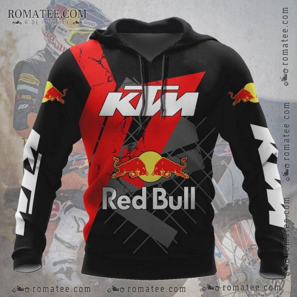 KTM Red Bull Racing Hoodie – Black and Red with Bold Graphics and Logos