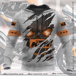 KTM Skull Claw Hoodie Menacing Skull Design with KTM Logo and Racing Graphics