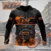 KTM Skull Flames Hoodie with Web Pattern and Cracked Earth Design