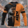 KTM Skull Graphic Biker Hoodie – Black and Orange Motorcycle Apparel