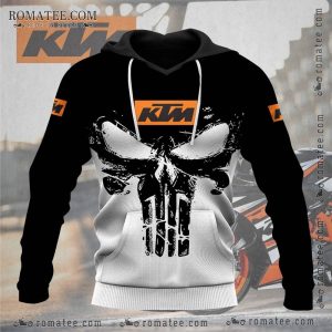 KTM Skull Graphic Hoodie with Bold Motorcycle Art Design