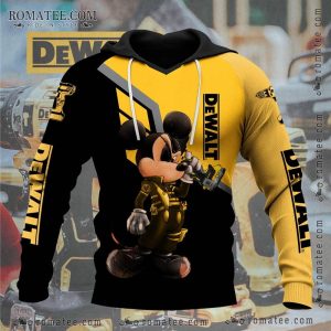 Mickey Mouse Dewalt Construction Hoodie with Bold Graphic Design and Vibrant Colors