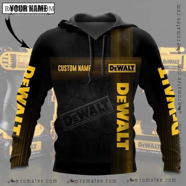 Modern Lava Texture Dewalt Custom Name Hoodie – Bold Industrial Art Design, Personalized Workwear