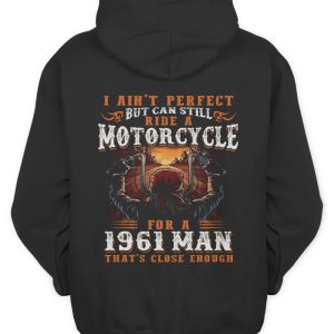 Motorcycle Art Hoodie for 1961 Man with Bold Riding Design and Vintage Graphics