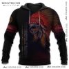 Motorcycle Racing Hoodie with Skull and Native American Headdress Design