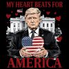 Patriotic American Flag Heart White House Art – My Heart Beats for America