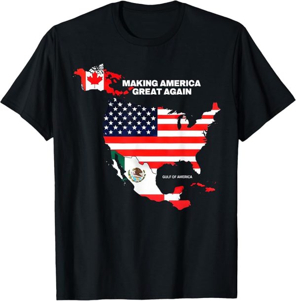 Patriotic North America Map T-Shirt – Making America Great Again Design