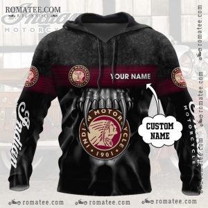 Personalized Indian Motorcycle 1901 Vintage Logo Hoodie for Motorcycle Enthusiasts