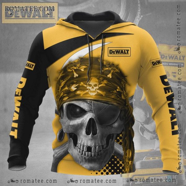 Pirates of the Caribbean Skull Hoodie – DeWalt Saw Blade Design, Industrial Rugged Style