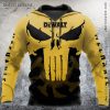 Punisher Skull DEWALT Camo Hoodie – Bold Graphic Art, Unique Workwear Design, Industrial Strength