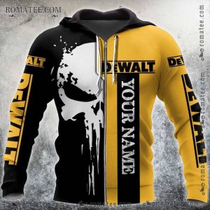 Punisher Skull Dewalt Custom Name Hoodie with Bold Graphic Design and Unique Artistry