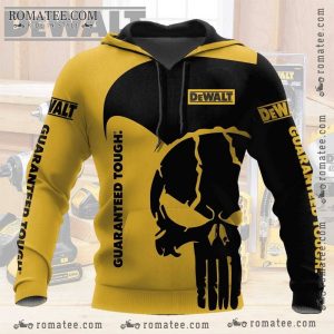 Punisher Skull Dewalt Hoodie with Bold Graphic Art and Industrial Theme Design for Fans