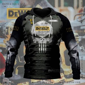 Punisher Skull Dewalt Personalized Hoodie with Industrial Armor Design