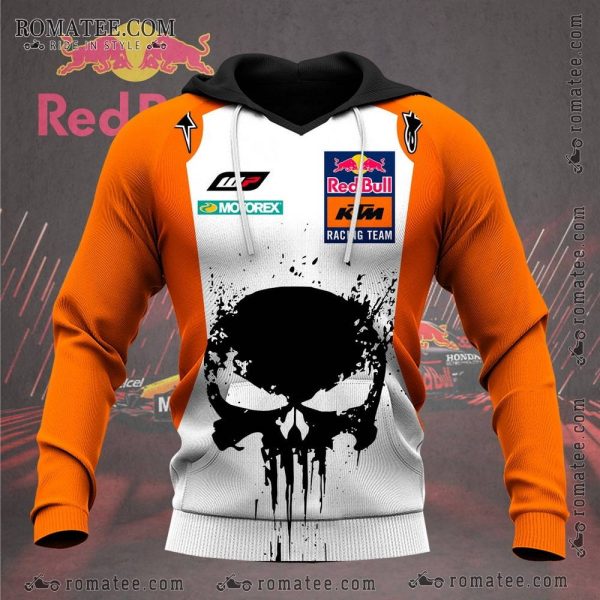 Red Bull KTM Motocross Skull Graphic Hoodie with Logos