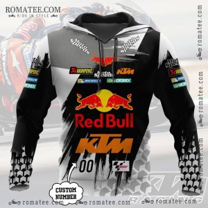 Red Bull KTM Racing Hoodie with Custom Number and Sponsor Logos