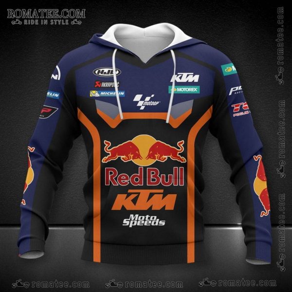 Red Bull KTM Racing Hoodie with MotoGP Inspired Design and Bold Graphics