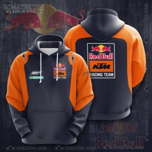 Red Bull KTM Racing Team Hoodie with Bold Logo and Dynamic Colorblock Design