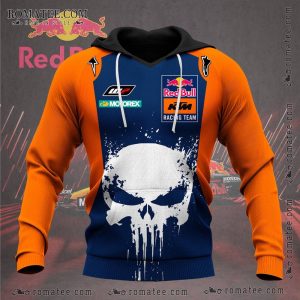 Red Bull KTM Racing Team Skull Hoodie – Motocross Biker Graphic Pullover