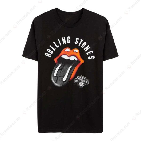 Rolling Stones Harley-Davidson Biker T-Shirt, Harley-Davidson Tongue Logo T-Shirt