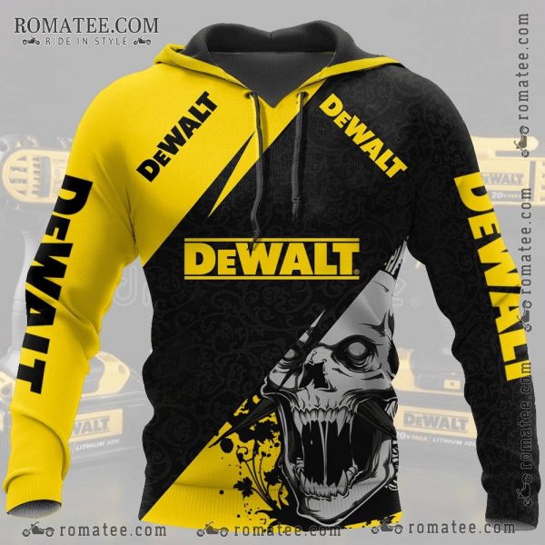 Screaming Skull Dewalt Damask Floral Pattern Hoodie, Bold Graphic Art, Unique Design