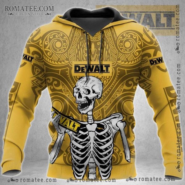 Skeleton Gothic Hoodie with Intricate DeWalt Designs