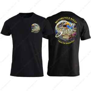 Sturgis Motorcycle Rally 2025 Eagle Graphic T-Shirt – Patriotic Biker Design